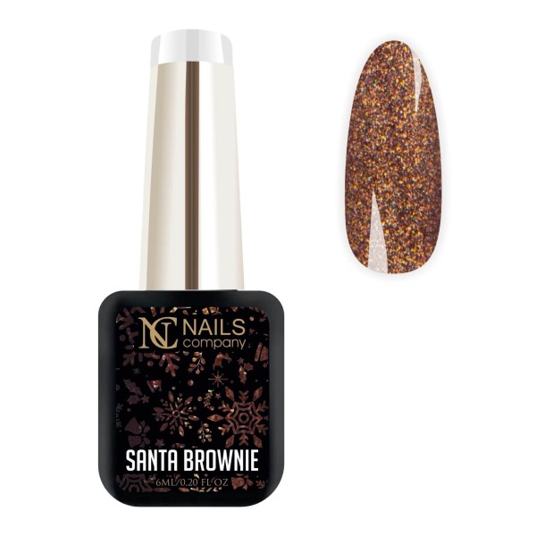 Vernis marron pailleté Santa Brownie