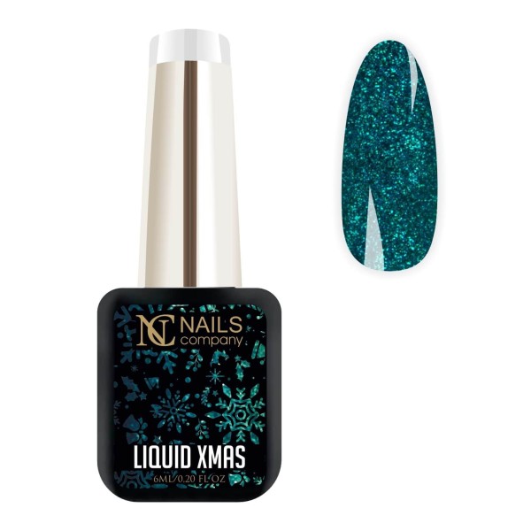 vernis bleu turquoise avec des paillettes Liquid Xmas