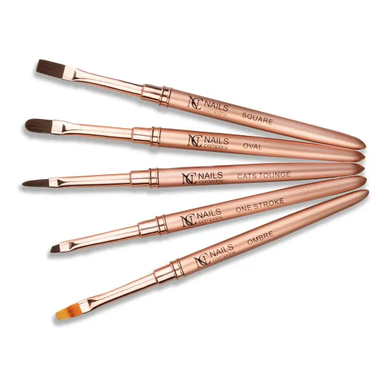 Kit complet de 5 pinceaux pour la pose de faux-ongles