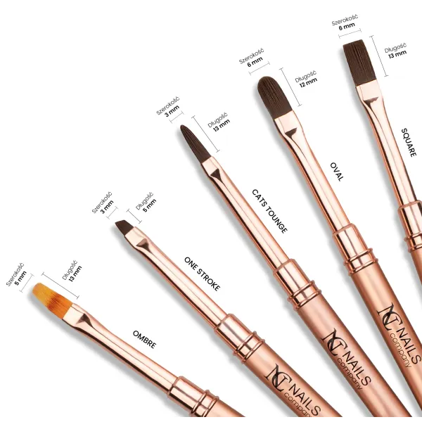 Kit complet de 5 pinceaux pour la pose de faux-ongles