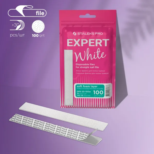 Lot de 30 limes grain 100 Expert White - Staleks