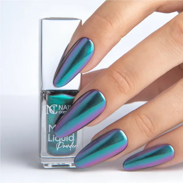 Mirror Powder Liquid 02, effet miroir liquide turquoise