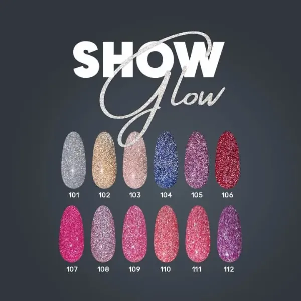 Show Glow 102 - Vernis à Paillettes Réflectives Dorées