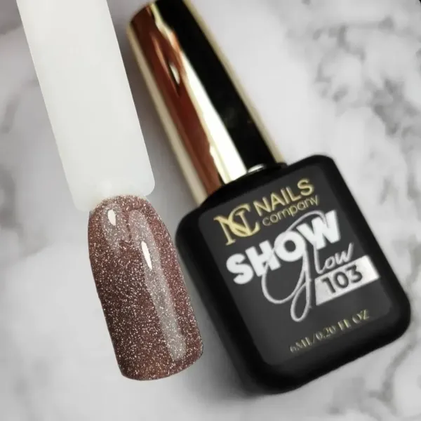 Show Glow 103 - Vernis à paillettes réflectives rose gold