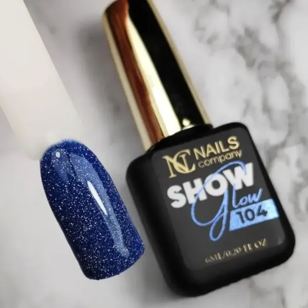 Show Glow 104 - Vernis à paillettes réflectives bleu