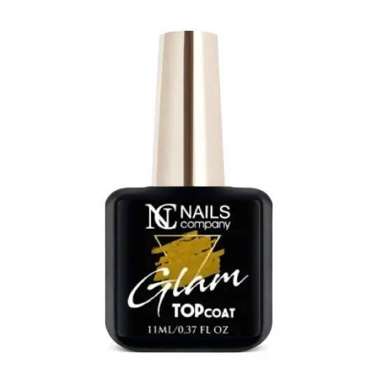 Glam Top coat Gold, gel UV de finition avec des paillettes dorées
