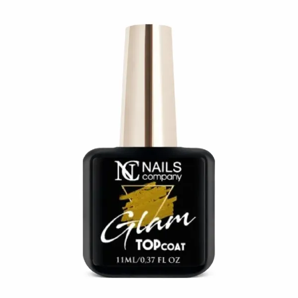 Glam Top coat Gold, gel UV de finition avec des paillettes dorées