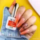 inspiration ongles vernis néon orange