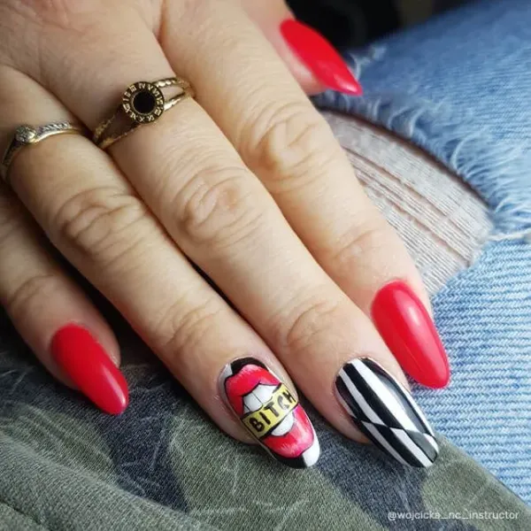 inspiration vernis rouge néon