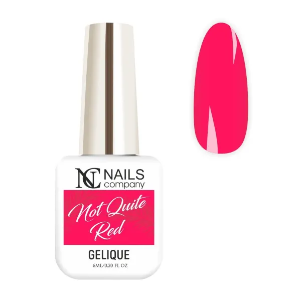 Vernis semi-permanent rose néon Not Quite Red de la collection Nails Talk.