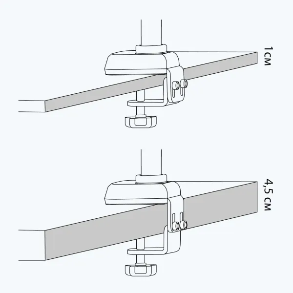 L'Aspirateur manucure lampe LED Duo Pro Shemax se fixe facilement à votre table