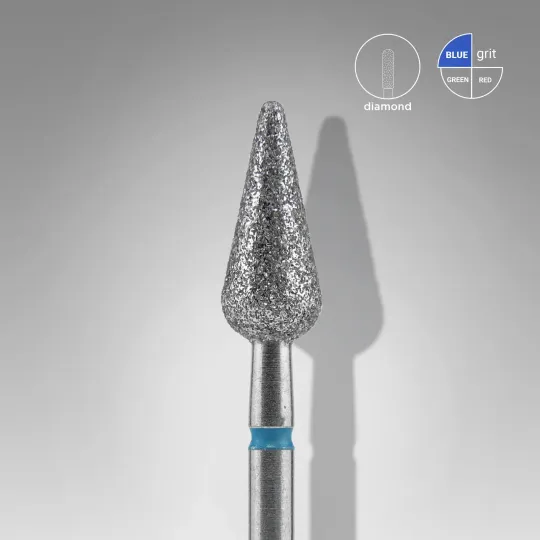 Fraise Diamant Tulipe 12mm Staleks Grain Bleu (Moyen) – Manucure Russe