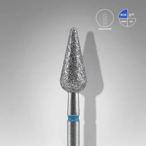 Fraise Diamant Tulipe 12mm Staleks Grain Bleu (Moyen) – Manucure Russe