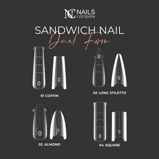 Les popits sandwich existent en 4 formes : coffin, square, long stiletto, almond