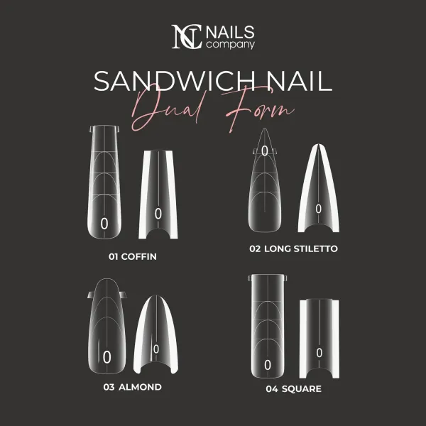 Les popits sandwich existent en 4 formes : coffin, square, long stiletto, almond