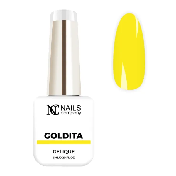 Vernis semi-permanent jaune néon Goldita