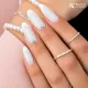 Inspiration ongle effet sirène blanc