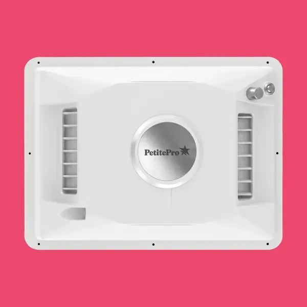 Vue du dessous aspirateur manucure encastrable PetitePro Shemax