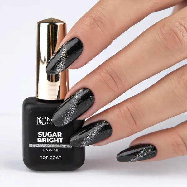 Top Coat à paillettes argentées Sugar Bright - No Wipe