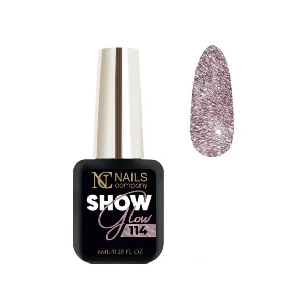Vernis semi-permanent à paillettes réflectives Show Glow 114