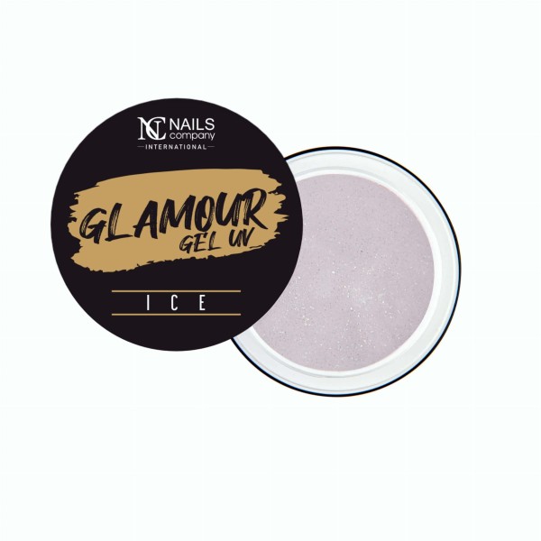 gel UV auto égalisant blanc pailleté Glamour Gel UV Ice 15g