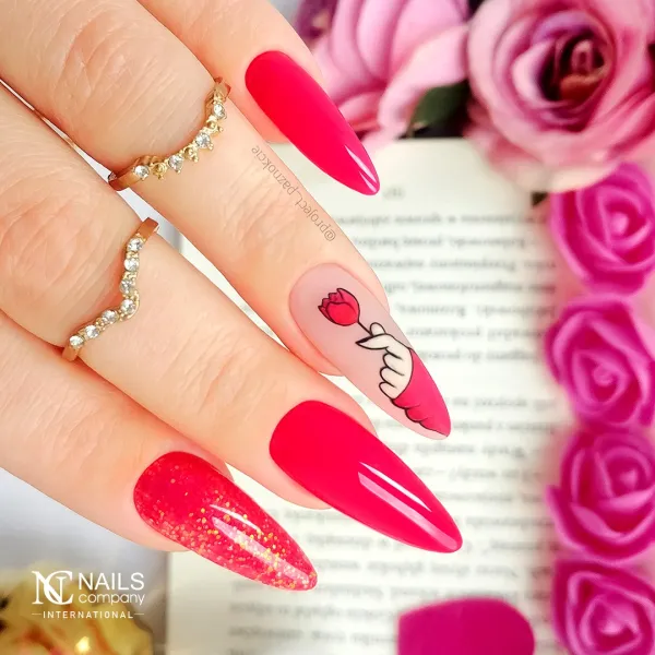 Inspiration ongle rose fuchsia