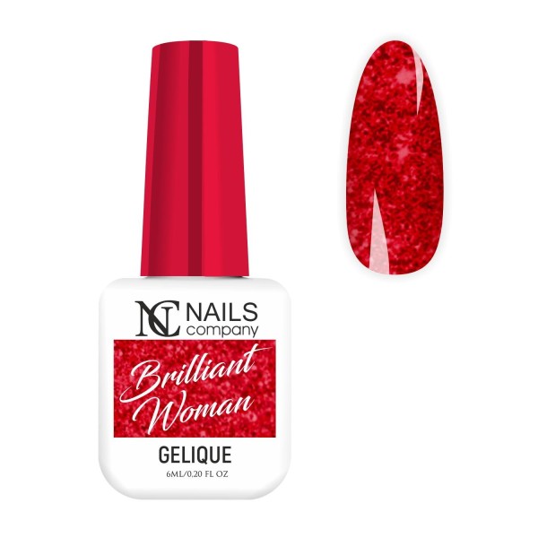 vernis  semi pemanent rouge pailleté Brilliant Woman 