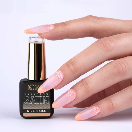 Vernis orange pailleté Nice Nails - Princess Satin