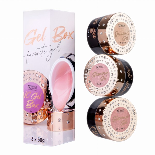 Coffret de 3 gels UV pour la pose de faux ongles