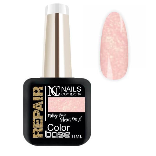 Rubber base Milky Pink Glam gold - 11ml